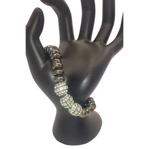 Chico's Brille Stretch Glass Crystal & Hematite Bracelet